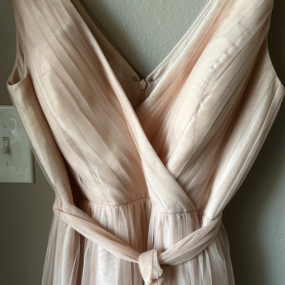 NWT WATTERS & WATTERS Anthropologie Pale Pink Pleated Bridesmaid Dress - Picture 10 of 14